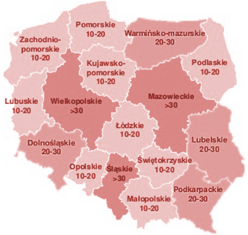 Nemocnice, ktoré v roku 2013 môžu prejsť v Poľsku transformáciou